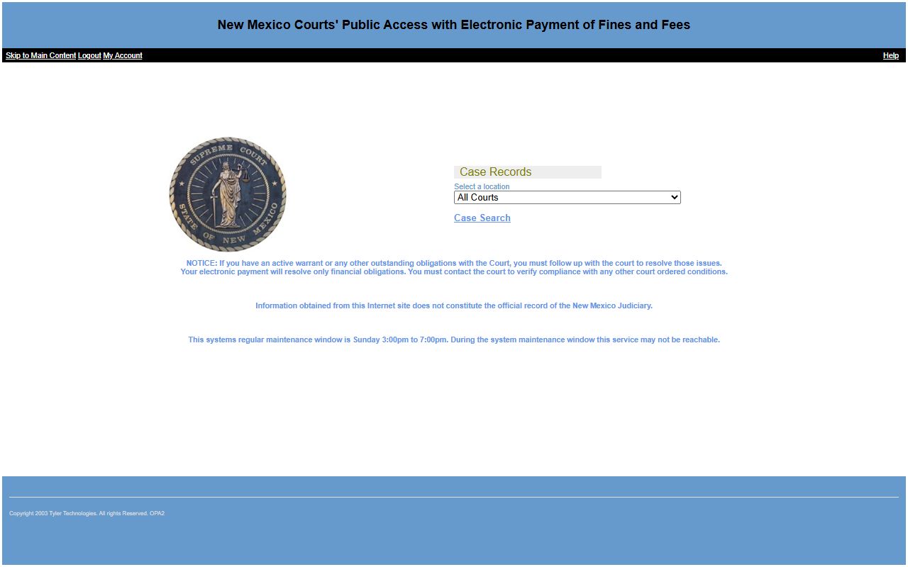 New Mexico court records search after Valencia County jail arrest