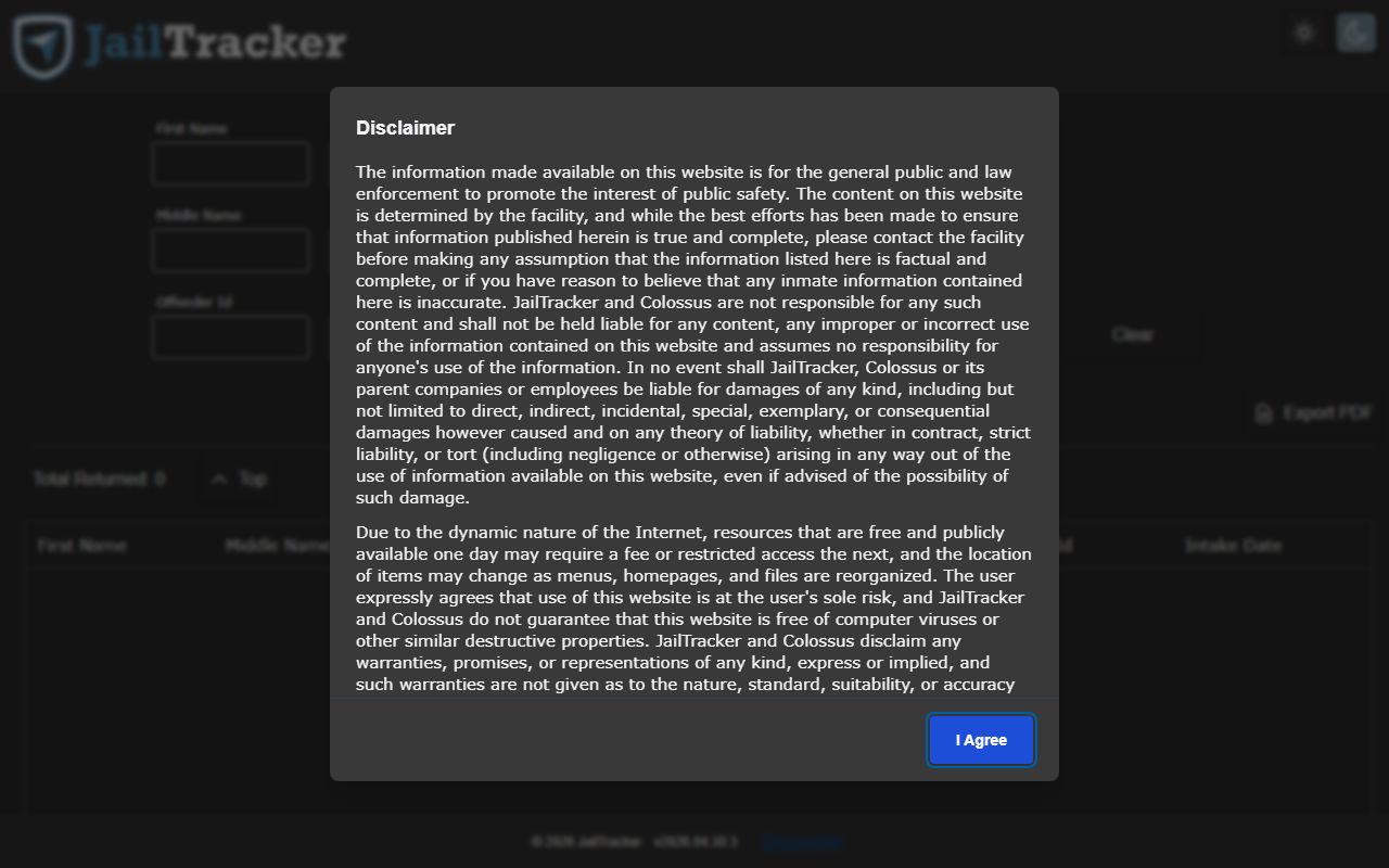 Valencia County inmate population JailTracker roster search